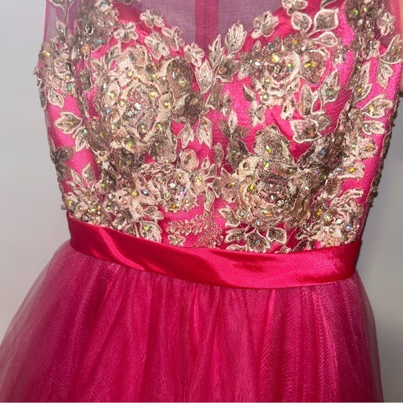 MoriLee HOT pink formal dress homecoming, prom, formal size 0 - Picture 3 of 15